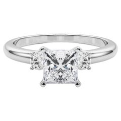 GIA 1.76ct Princess 3-Stone Past, Present
Future 18K White Gold Diamond Ring