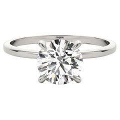 GIA 0.93ct Round Halo Cluster Wreath Solitaire  Diamond Ring
