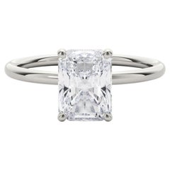 Anello con diamante solitario radiante da 1,18 carati certificato dalla GIA in platino