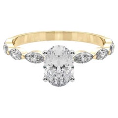 GIA Certified 2.3 Carat Oval Diamond Band Solitaire Diamond Ring