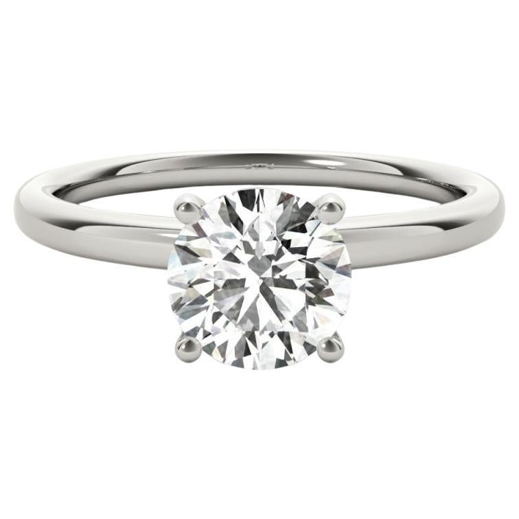 GIA 1.5ct Round Classic Solitaire Hidden Halo  Diamond Ring