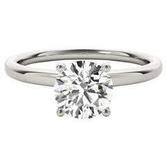 GIA 1.5ct Round Classic Solitaire Hidden Halo  Diamond Ring