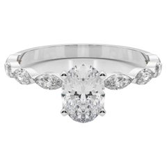 GIA Certified 1.81 Carat Oval Diamond Band Solitaire Diamond Ring