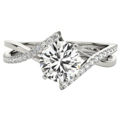 GIA 1,5 quilates Redondo Doble Banda Bypass Remolino  Anillo de diamantes