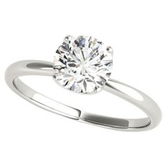 GIA Certified 1.73 Carat Round Solitaire Tulip Pave Diamond Ring