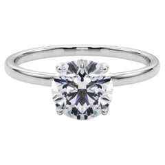 GIA 1.7 Carat Round Solitaire Four-Prong Tulip  Diamond Ring