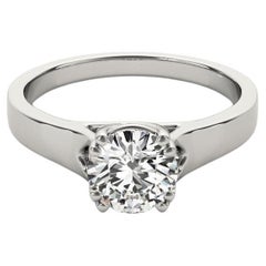 GIA Certificato 2 Carati Doppio Rotondo a Quattro Punte  Anello con diamante