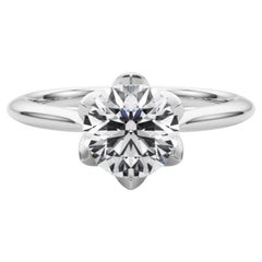 GIA Certified 1.21 Carat Round Filigree Tulip Cathedral Platinum Diamond Ring
