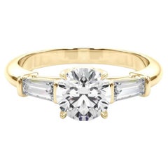 GIA Certified 1.5 Carat Round
Baguette Classic 3-Stone Diamond Ring