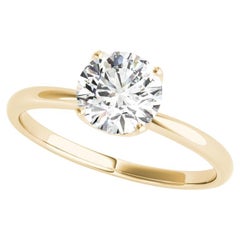 GIA Certified 1.51 Carat Round Solitaire Tulip Pave Diamond Ring