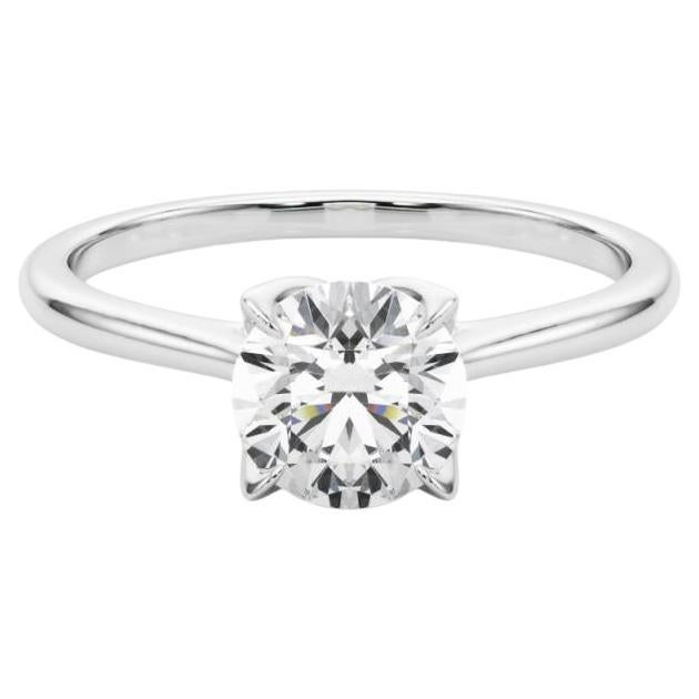 Anillo de Diamante Catedral Flor Flor Redondo Certificado GIA de 1.83 Quilates