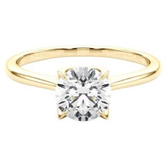 GIA Certified 2.51 Carat Round Flower Bloom Cathedral Diamond Ring