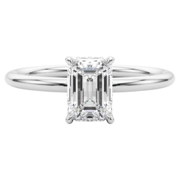 Esmeralda con Halo Oculto de 1,71 Quilates Certificada por GIA Anillo de diamantes