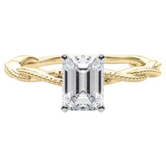 GIA zertifiziert 1.21 Karat Smaragd geflochtene Band Diamantring