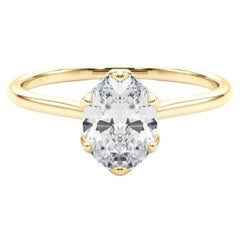 GIA Certified 1.21 Carat Oval Solitaire Tulip Rose Diamond Ring