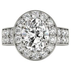 Canal Doble Halo Ovalado Certificado GIA de 1.4 Quilates  Anillo de diamantes