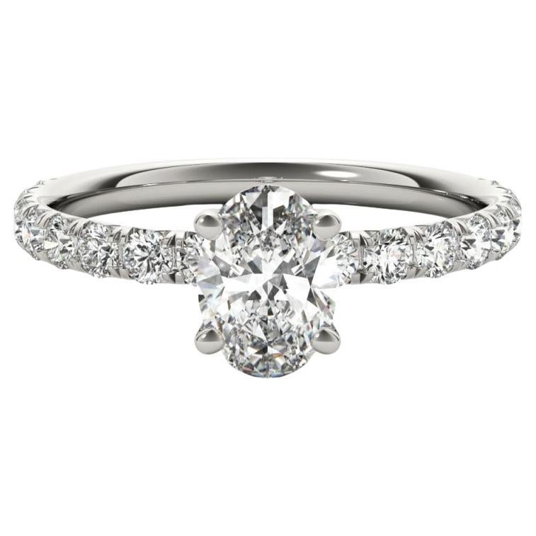 GIA Certified 1 Carat Oval Solitaire
Pave Bague en diamant