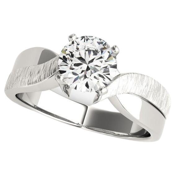 GIA 2ct runder Solitär Diamantring mit hellem Glanz und gebürstetem Diamant