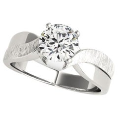 GIA 2ct runder Solitär Diamantring mit hellem Glanz und gebürstetem Diamant