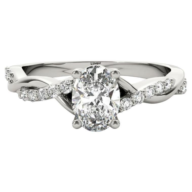 GIA 1.21ct Oval Solitaire Trellis Twisted Vine  Diamond Ring