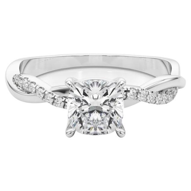 Anillo de diamantes en forma de enredadera infinita trenzada de 2.02 quilates con certificado GIA