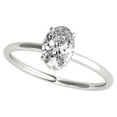 Anello con diamante a fascia sottile ovale nascosto da 2.01 carati certificato GIA