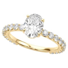 GIA zertifiziert 1.2 Karat Oval Teil Eternity Shank Diamantring