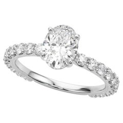 GIA zertifiziert 1.5 Karat Oval Teil Eternity Shank Diamantring