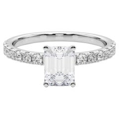 GIA 0.8ct Emerald Solitaire with Half Eternity  Bague en diamant