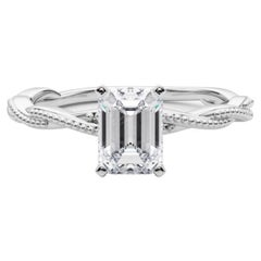 GIA zertifiziert 1.71 Karat Smaragd geflochtene Band Platin Diamantring