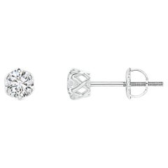 Angara 14K Gold Diamond Stud Earrings, 0.25ct Round Filigree Design