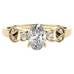 GIA 1.7 Carat Oval Formal Garden Leaf Trellis 18K Yellow Gold Diamond Ring GIA 1.7 Carat Oval Formal Garden Leaf Trellis 18K Yellow Gold Diamond Ring
