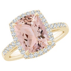 Angara 14K Gold Morganite Diamond Engagement Ring, 2.70 Carats, USA