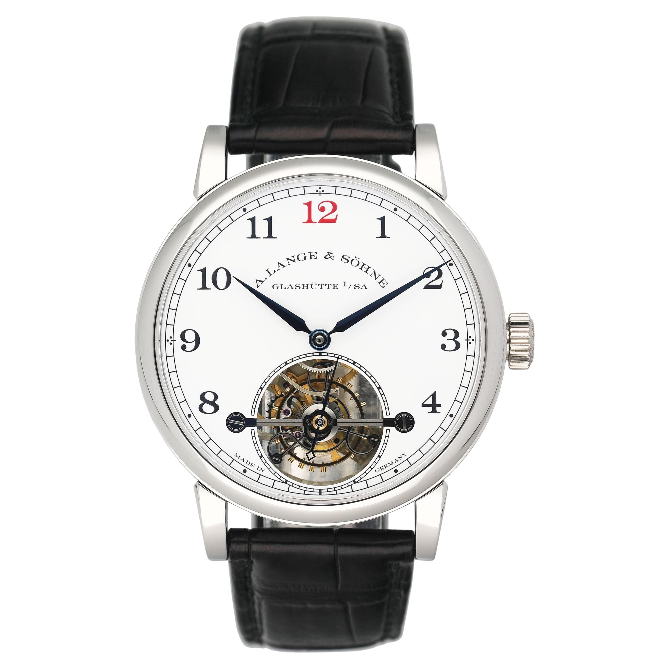 A. Lange 
Sohne 1815 Tourbillon 730.079F Dial Platinum Mens Watch Box Papers