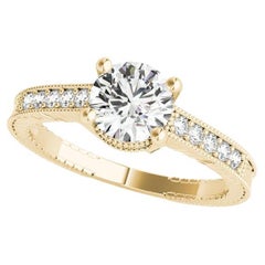 GIA-zertifizierter 2.7 Karat runder Diamantring mit doppeltem Korb im Vintage-Stil