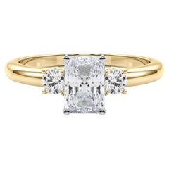 GIA 2.01ct Radiant 3-Stone Past, Present 
Future 18K Yellow Gold Diamond Ring