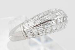 Domed Diamond Ring Set in Platinum