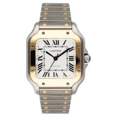 Cartier Santos De Cartier W2SA0016 Midsize Two-Tone Ladies Watch Box Papers