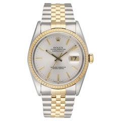 Rolex Datejust 16233 Silver Dial Men Watch Box Papers