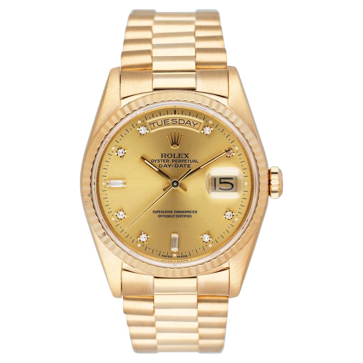 Rolex Day Date 18238 Quadrante Diamante Orologio Uomo Scatola Documenti