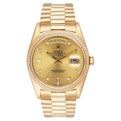 Rolex Day Date 18238 Diamond Dial Mens Watch Box Papers