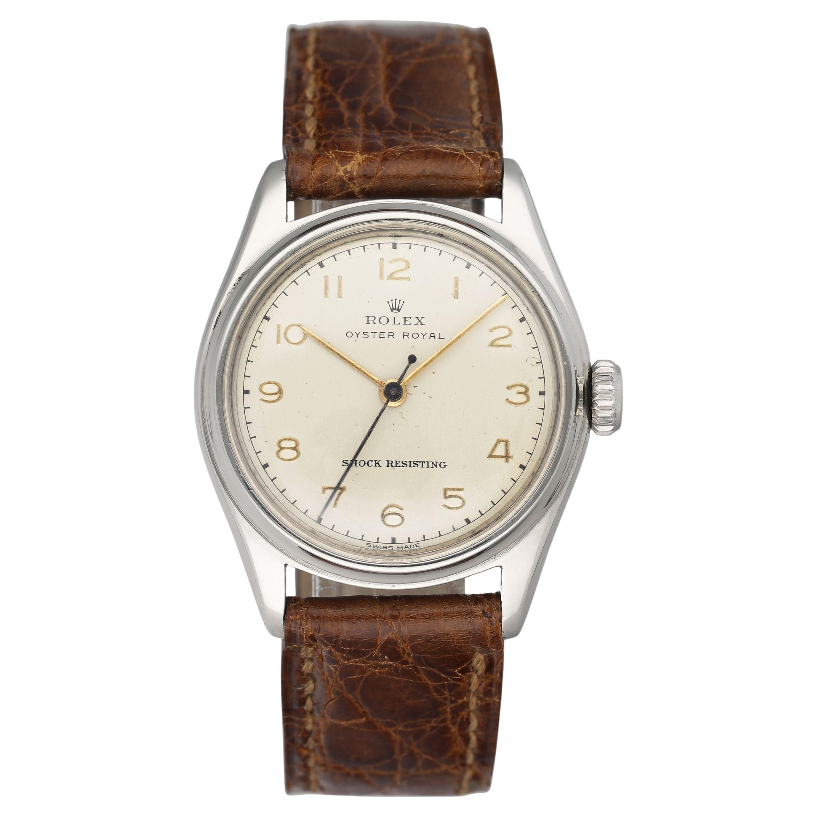 Reloj Rolex Oyster Royal 4444 Esfera plateada para caballero