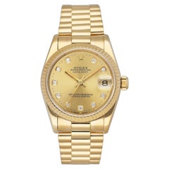 Rolex DateJust 68278 Diamond Champagne Dial Ladies Watch