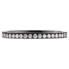 0.45ct Round Brilliant Cut Diamond Micropave Wedding Band in 18k Black Gold