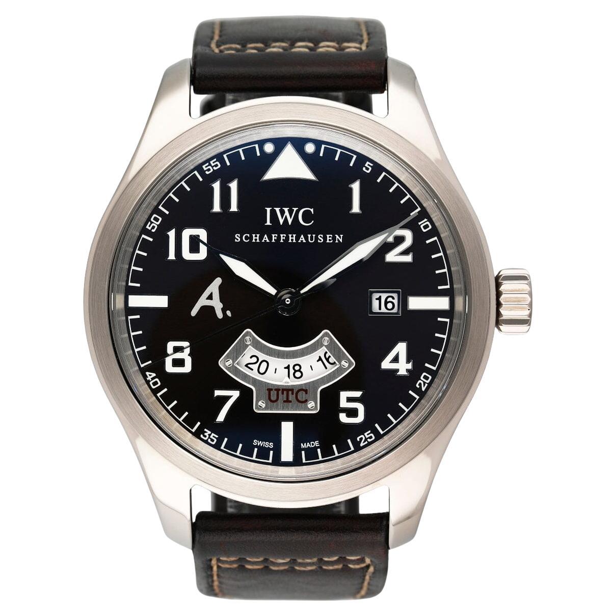 IWC Saint Exupery UTC Piloten IW326102 18k WG braunes Zifferblatt Herrenuhr Box Papiere