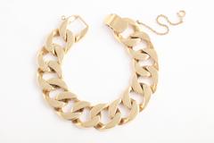Flat Curb Chain Yellow Gold Bracelet