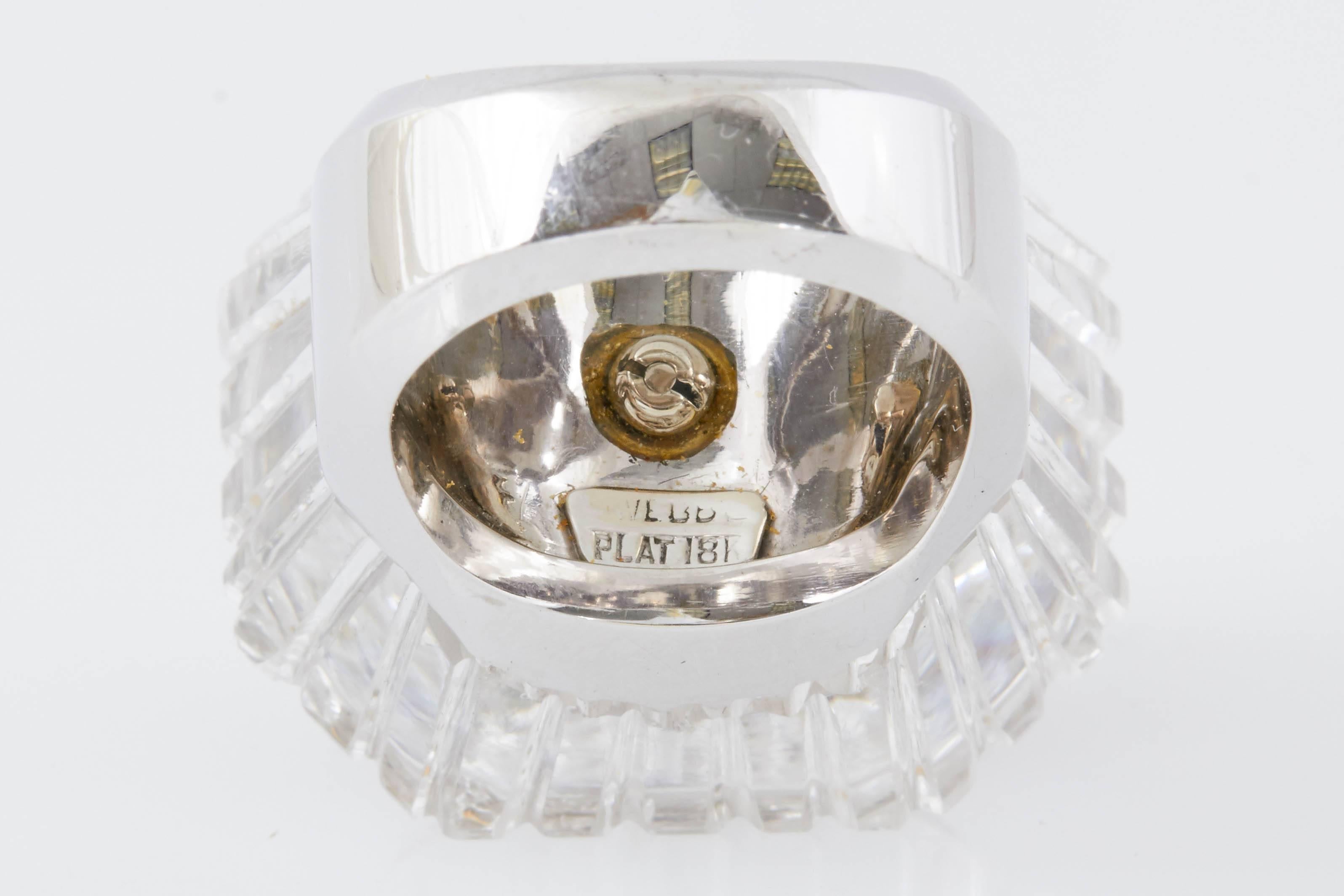 Women's David Webb Rock Crystal Diamond Gold Ring