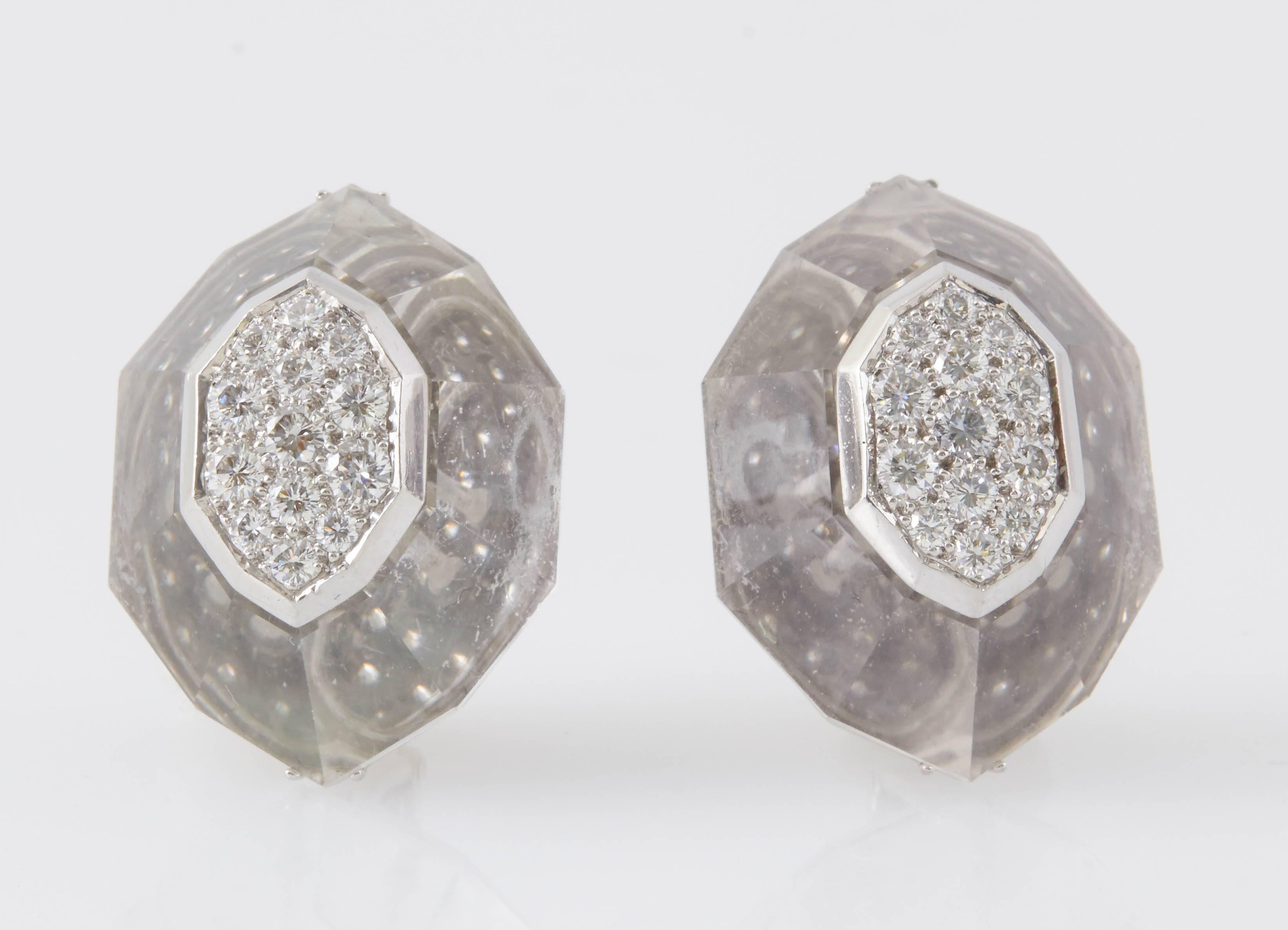 David Webb Boucles d'oreilles cristal de roche Pour femmes en vente
