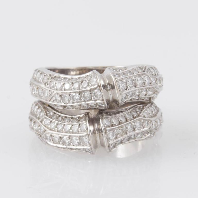 Cartier Bamboo White Gold Diamond Pave Set For Sale at 1stDibs