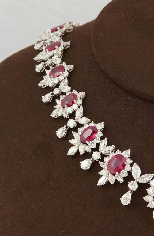Important Burma Ruby and Diamond Necklace In New Condition For Sale In New York, NY